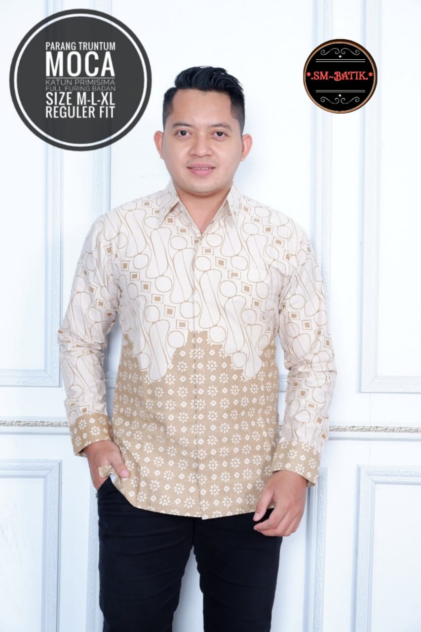 cover-PARANG TRUNTUM MOCA Kemeja Batik Pria Solo Lengan Panjang Lapis Furing BY SM-1