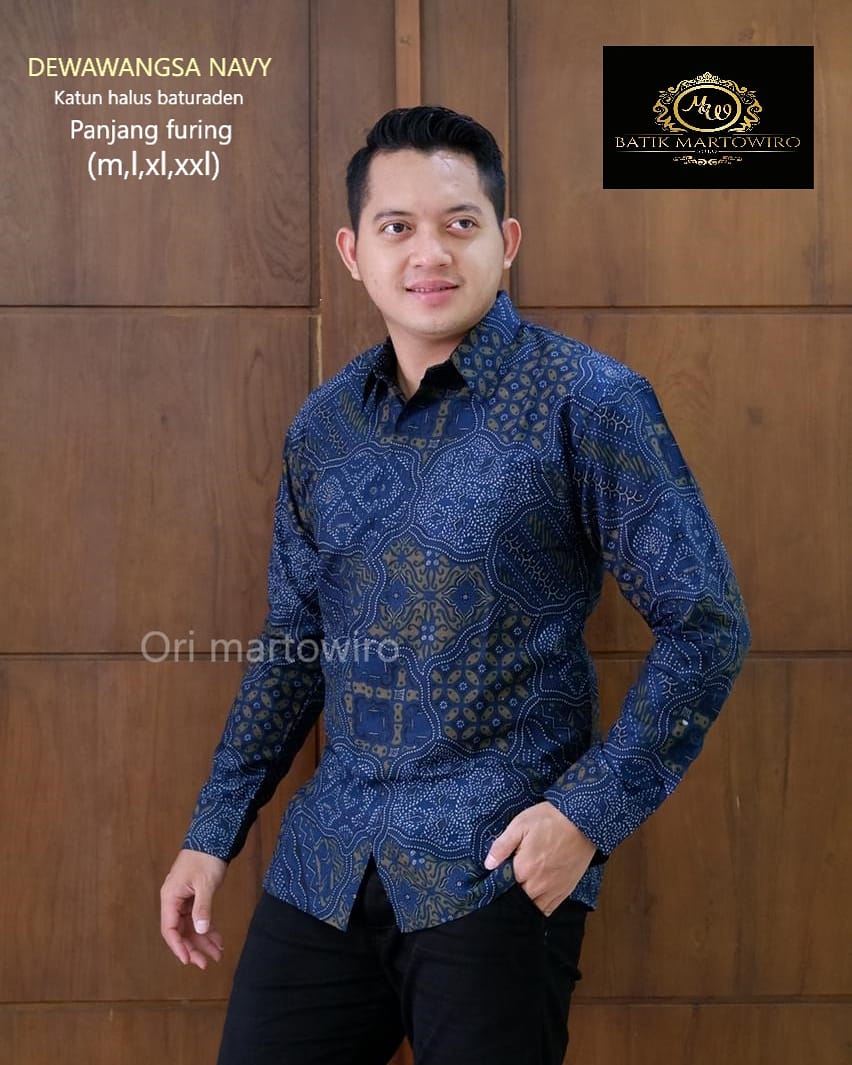 cover-DEWAWANGSA NAVY KEMEJA BATIK PRIA SOLO LENGAN PANJANG LAPIS FURING BY MARTOWIRO-1