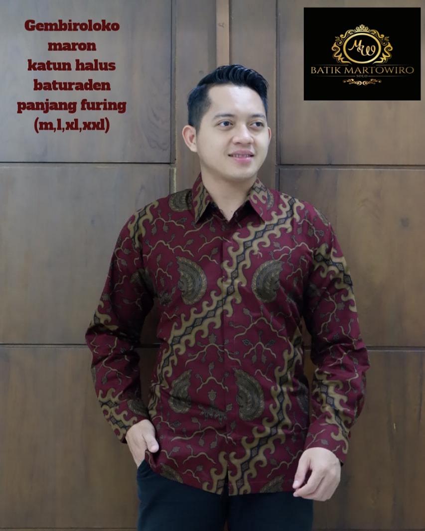 cover-GEMBIROLOKO Kemeja Batik Pria Solo Lengan Panjang Lapis Furing BY MARTOWIRO-1