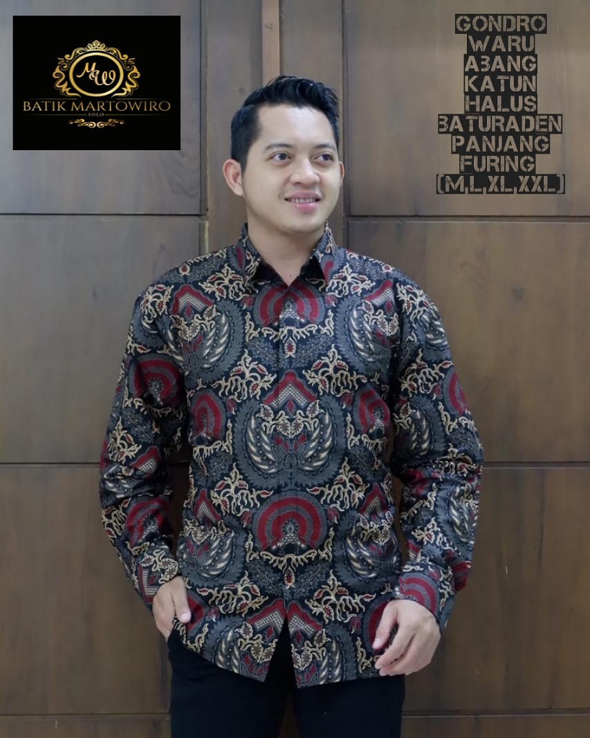 cover-GONDRO WARU ABANG Kemeja Batik Pria Solo Lengan Panjang Lapis Furing BY MARTOWIRO-1