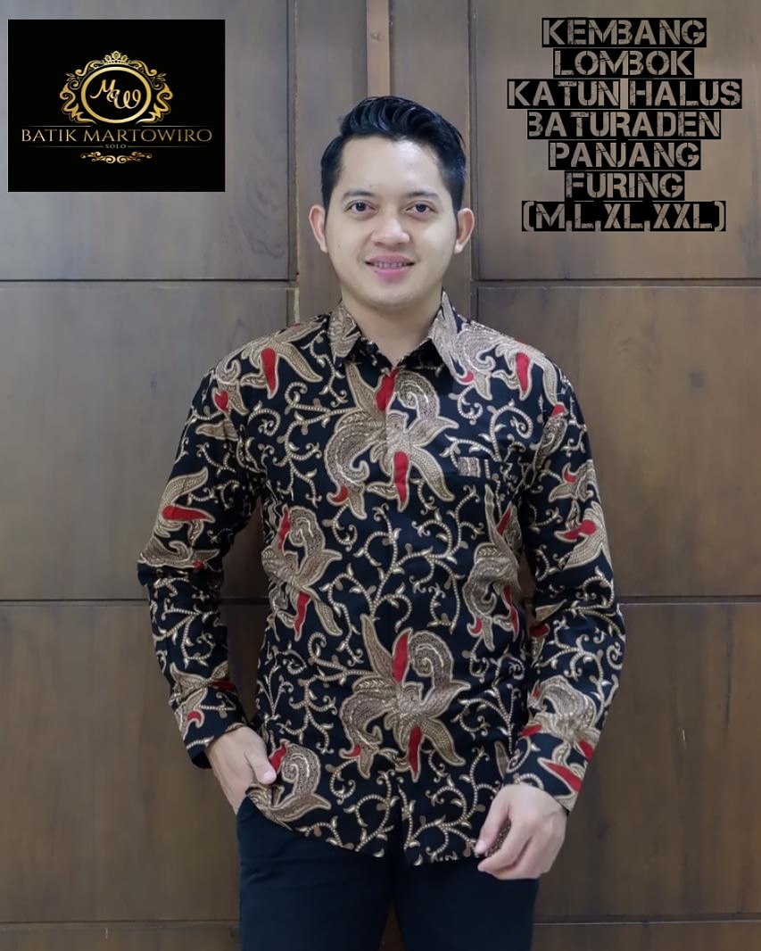 cover-KEMBANG LOMBOK Kemeja Batik Pria Solo Lengan Panjang Lapis Furing BY MARTOWIRO-1