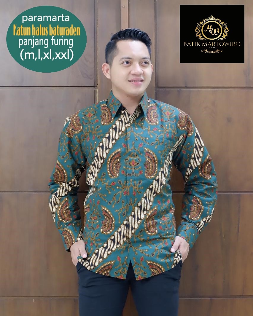 cover-PARAMARTA IJO Kemeja Batik Pria Solo Lengan Panjang Lapis Furing BY MARTOWIRO-1