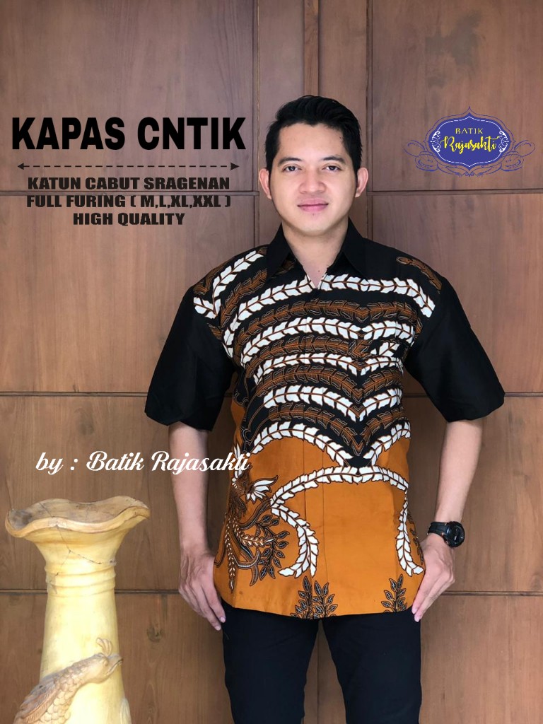 cover-KAPAS CNTIK Kemeja Batik Pria Solo Lengan Pendek Lapis Furing BY RAJASAKTI-1