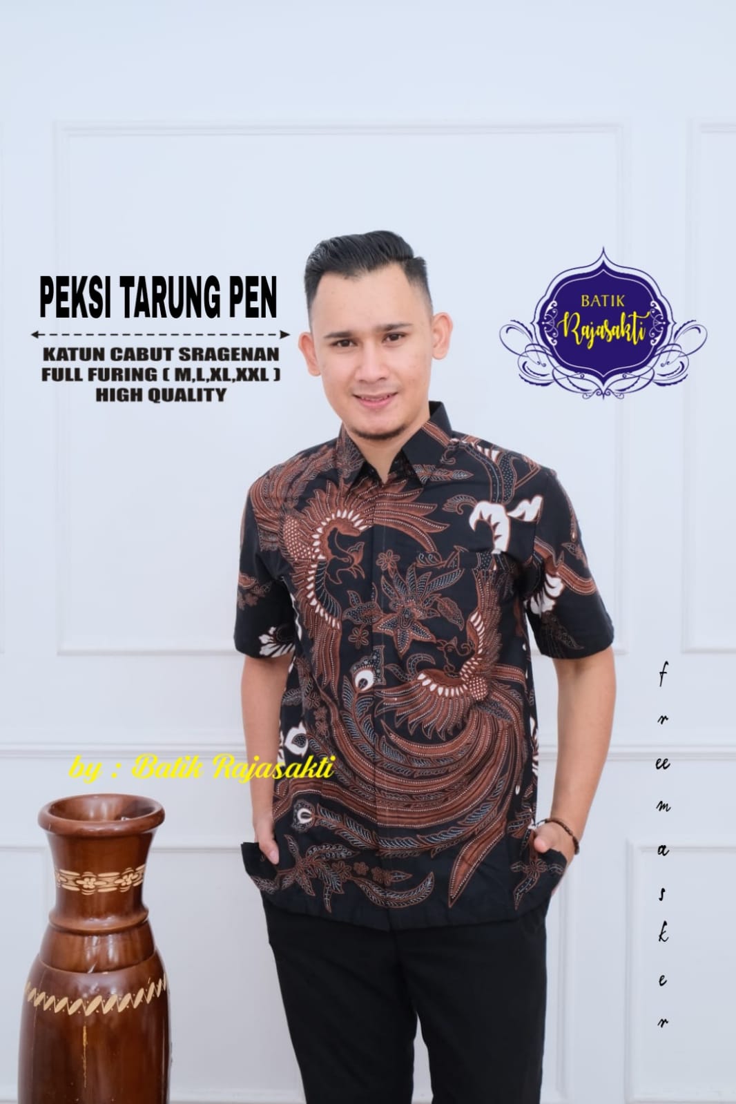 cover-PEKSI TARUNG PEN Kemeja Batik Pria Solo Lengan Pendek Lapis Furing BY RAJASAKTI-1
