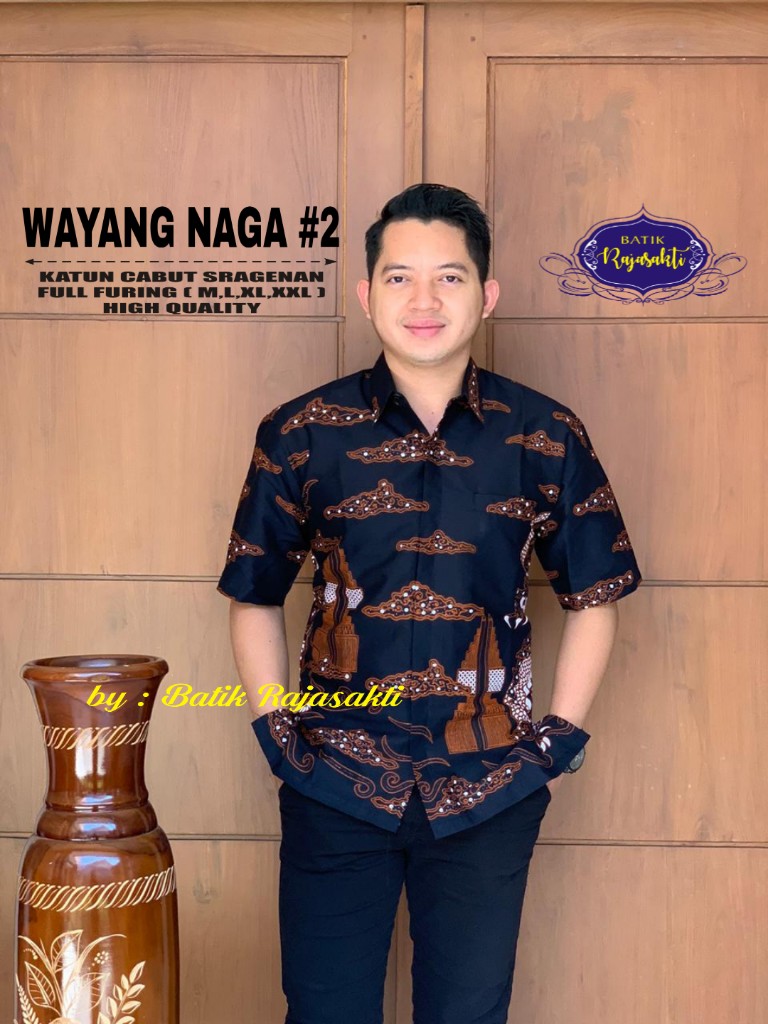 cover-WAYANG NAGA 2 Kemeja Batik Pria Solo Lengan Pendek Lapis Furing BY RAJASAKTI-1