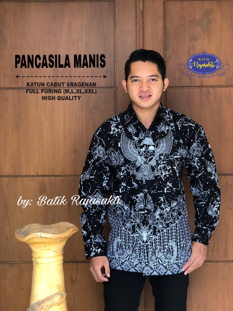 cover-PANCASILA MANIS Kemeja Batik Pria Solo Lengan Panjang Lapis Furing BY RAJASAKTI-1