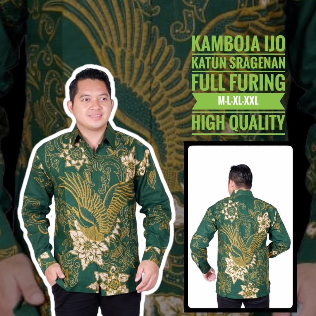 cover-KAMBOJA IJO Kemeja Batik Pria Solo Lengan Panjang Lapis Furing BY ALJAYA-1