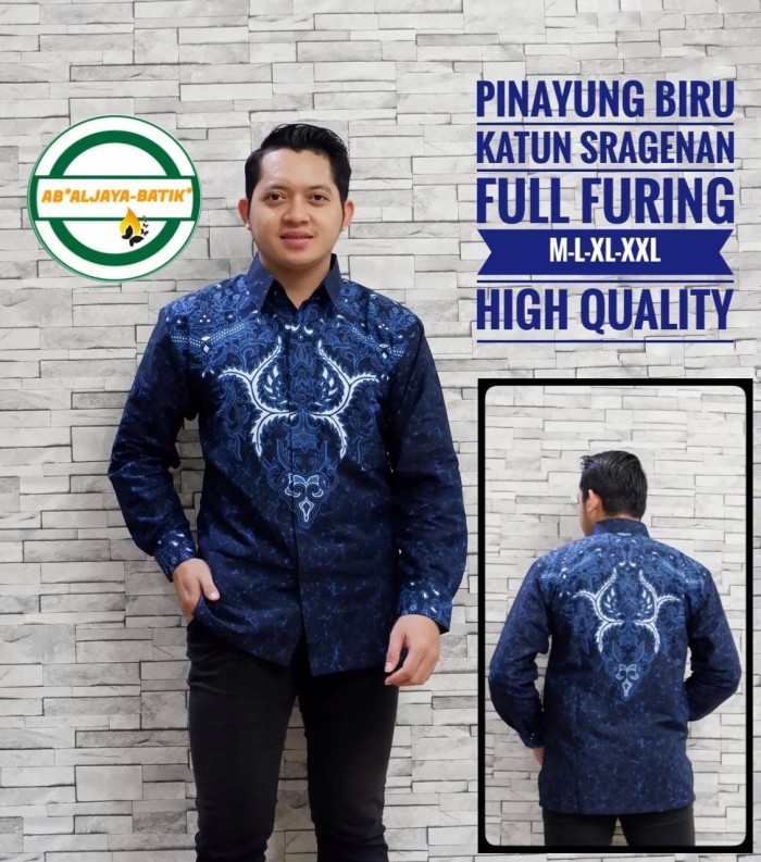 cover-PINAYUNG BIRU Kemeja Batik Pria Solo Lengan Panjang Lapis Furing BY ALJAYA-1