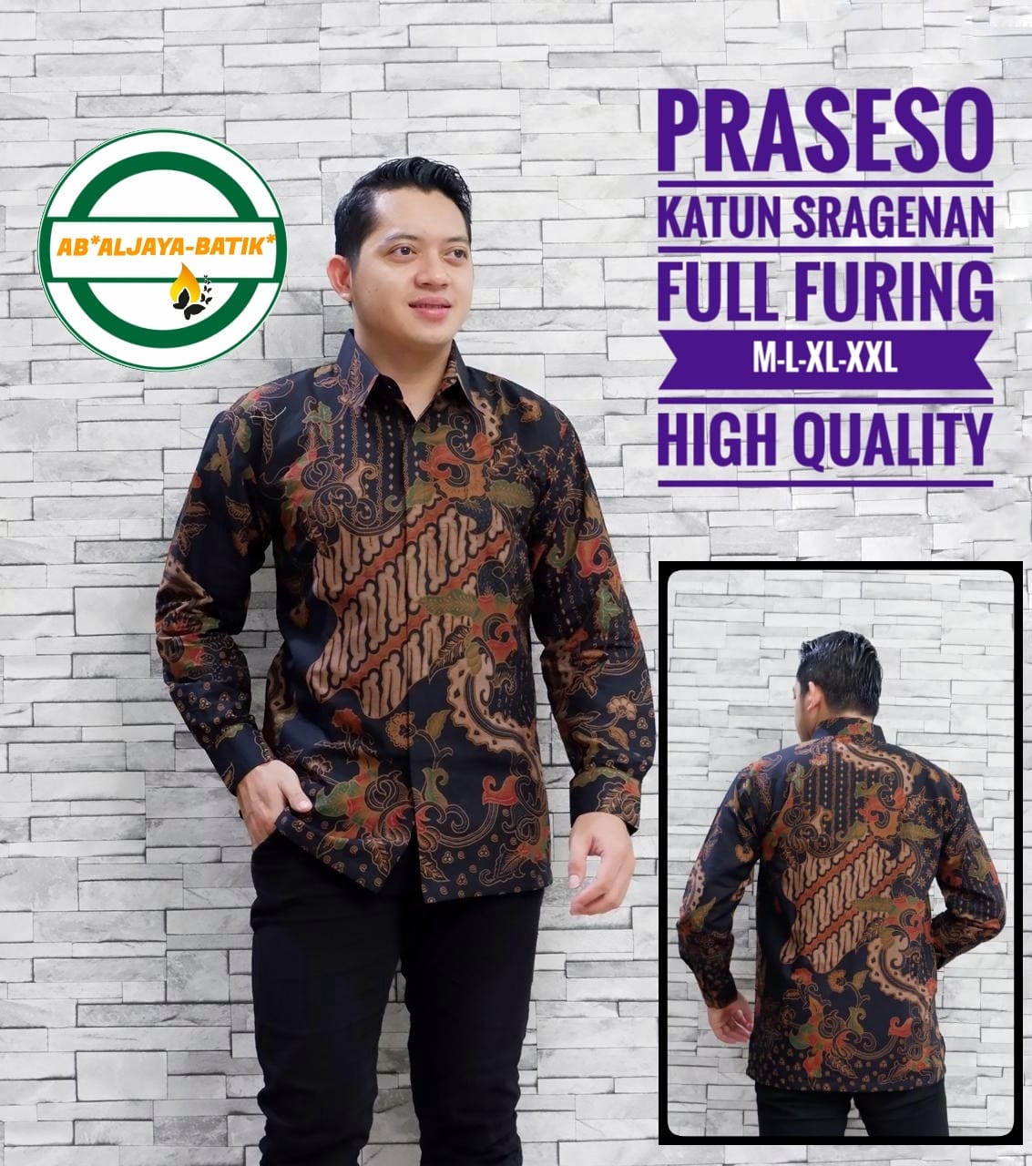 cover-PRASESO Kemeja Batik Pria Solo Lengan Panjang Lapis Furing BY ALJAYA-1