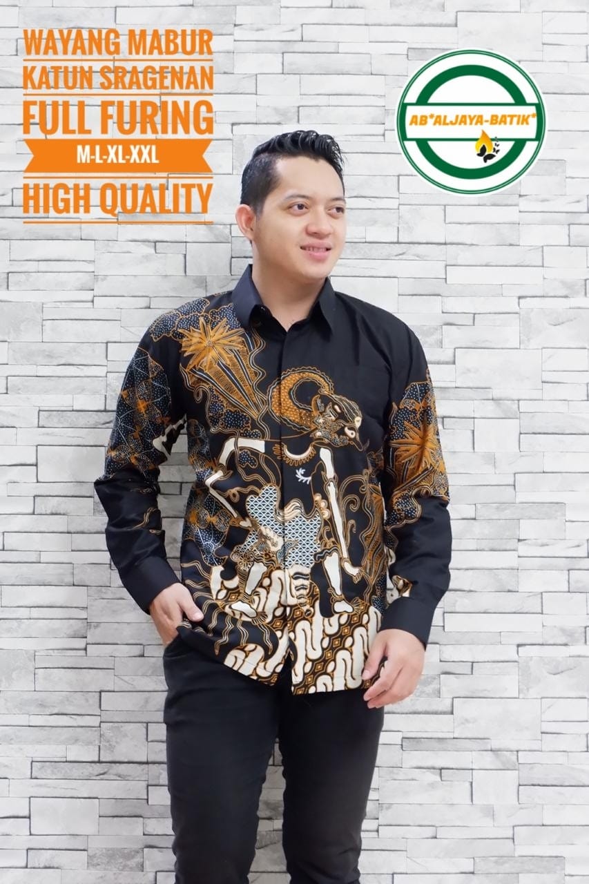 cover-WAYANG MABUR Kemeja Batik Pria Solo Lengan Panjang Lapis Furing BY ALJAYA-1