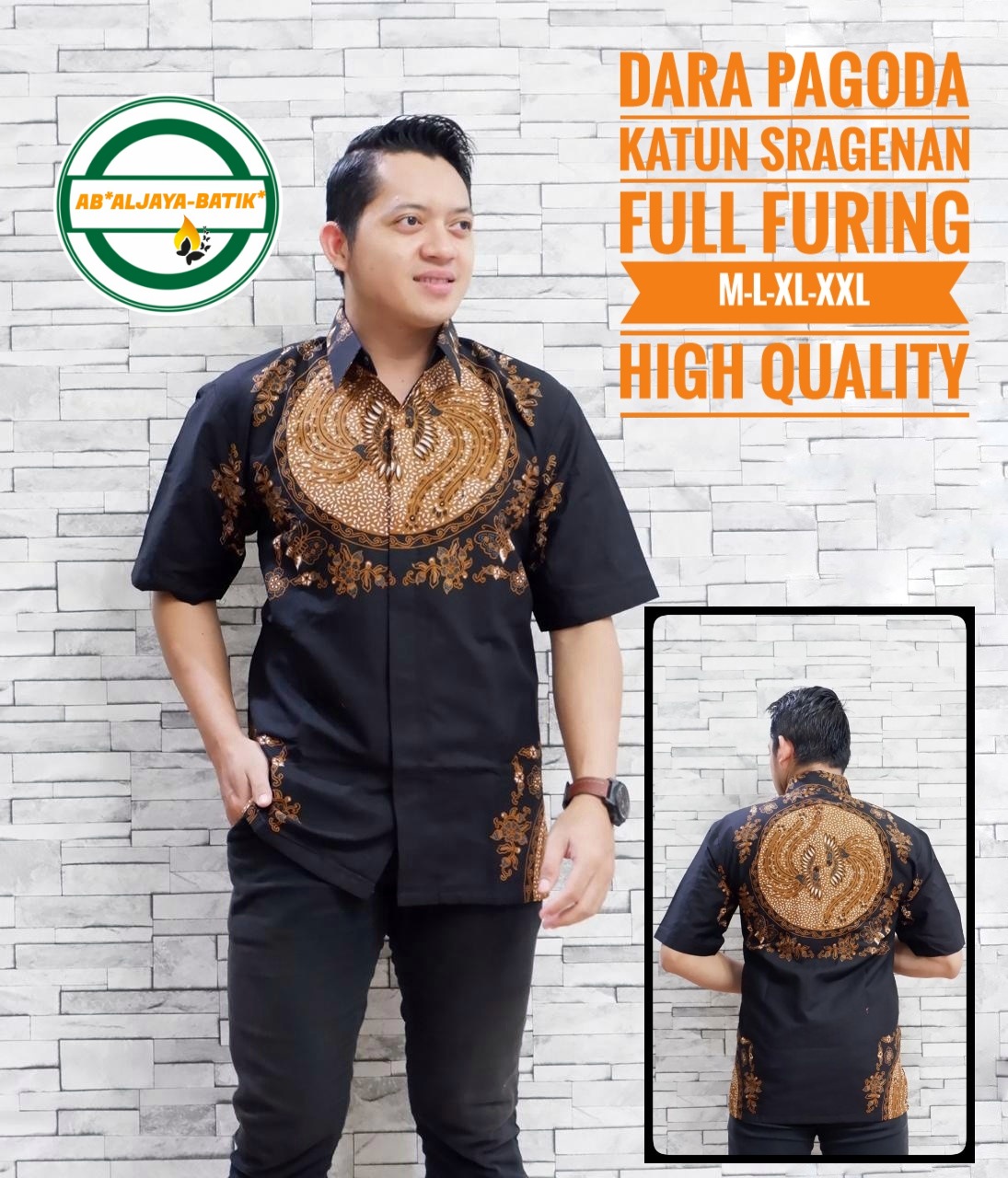 cover-DARA PAGODA Kemeja Batik Pria Solo Lengan Pendek Lapis Furing BY ALJAYA-1