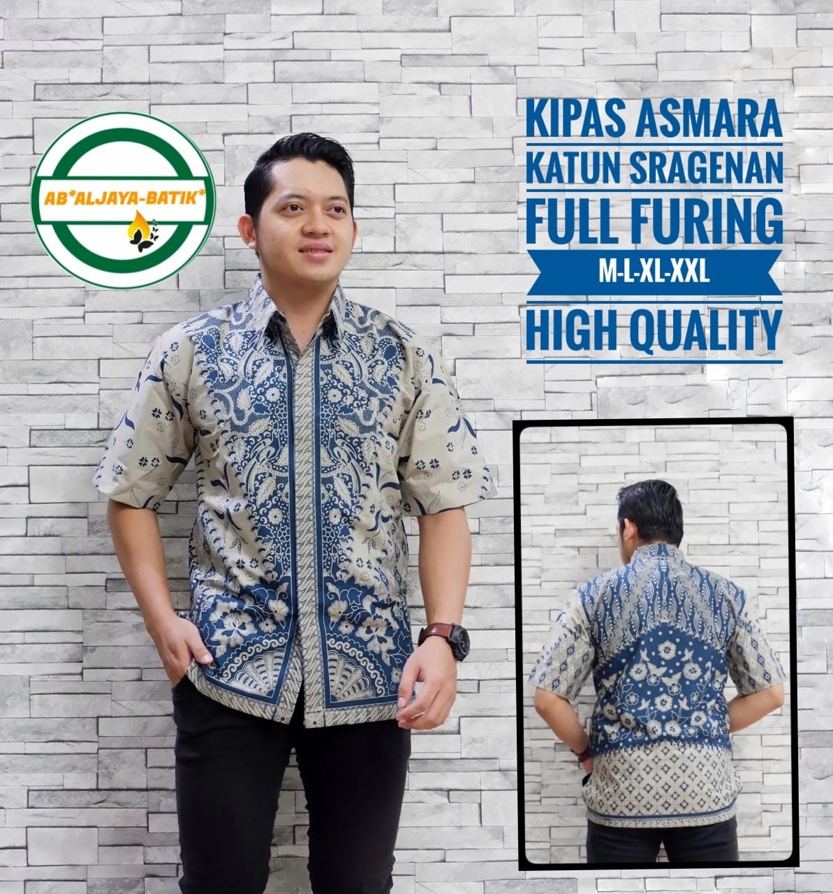 cover-KIPAS ASMARA Kemeja Batik Pria Solo Lengan Pendek Lapis Furing BY ALJAYA-1