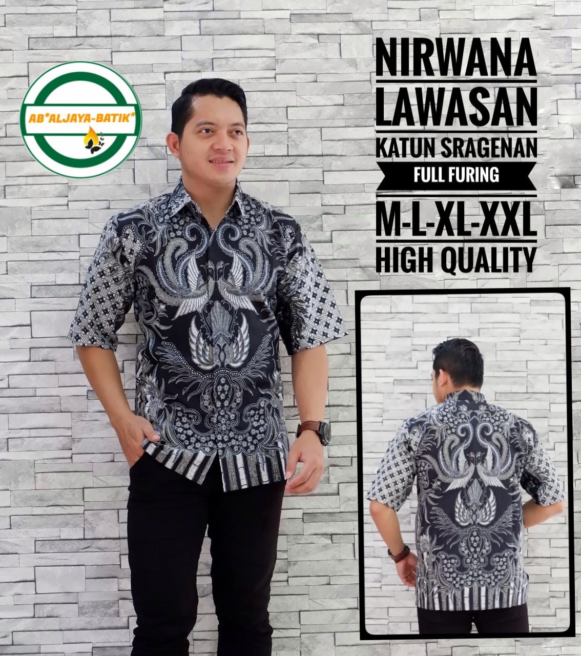 cover-NIRWANA LAWASAN Kemeja Batik Pria Solo Lengan Pendek Lapis Furing BY ALJAYA-1