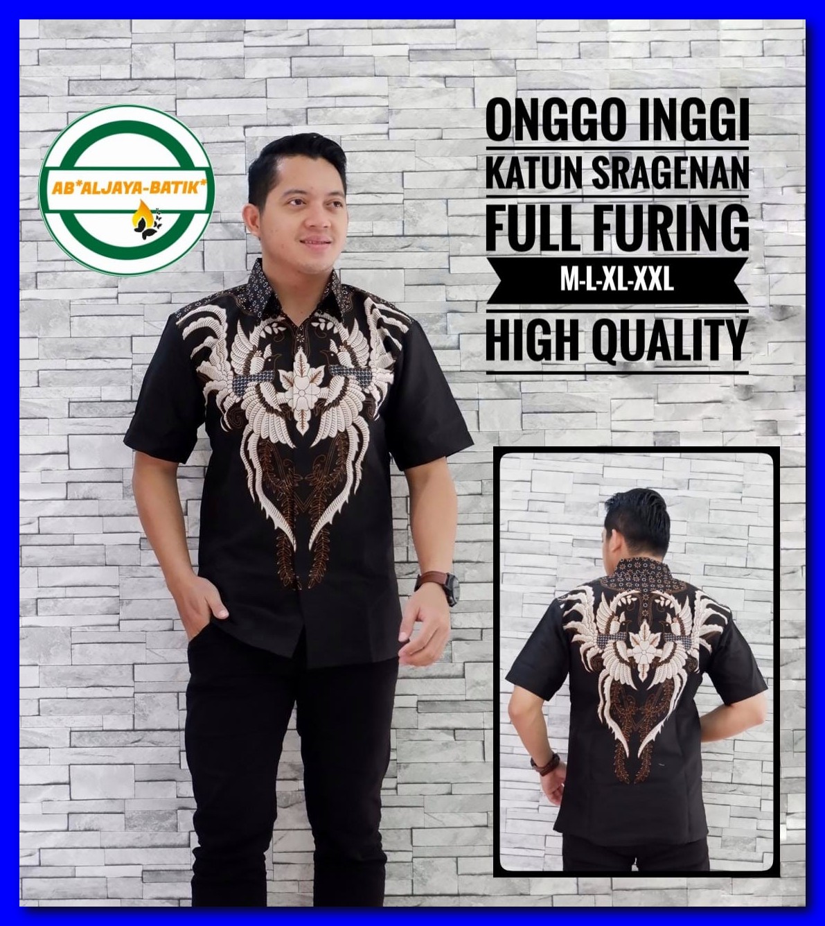 cover-ONGGO INGGI Kemeja Batik Pria Solo Lengan Pendek Lapis Furing BY ALJAYA-1