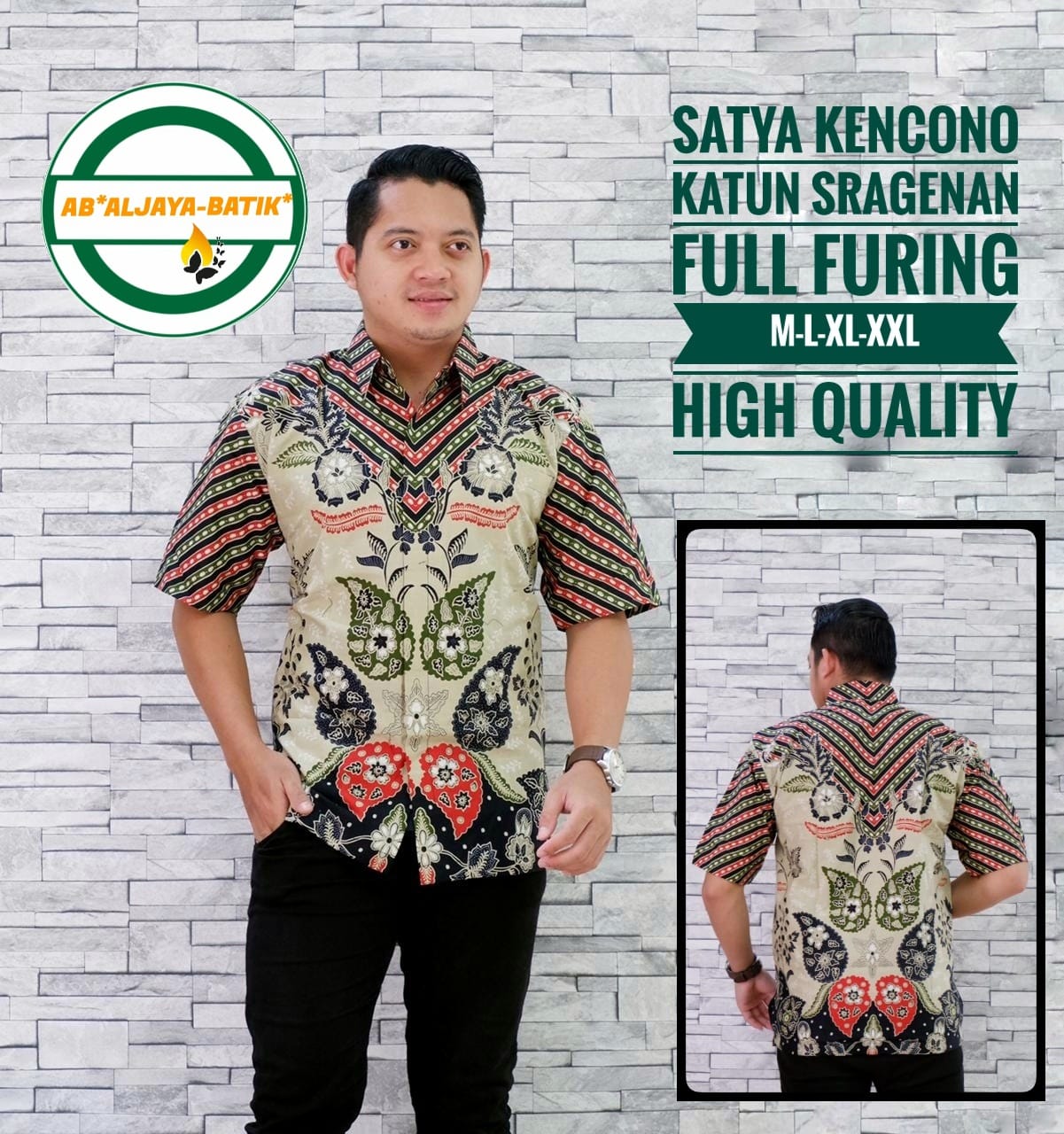 cover-SATYA KENCONO Kemeja Batik Pria Solo Lengan Pendek Lapis Furing BY ALJAYA-1