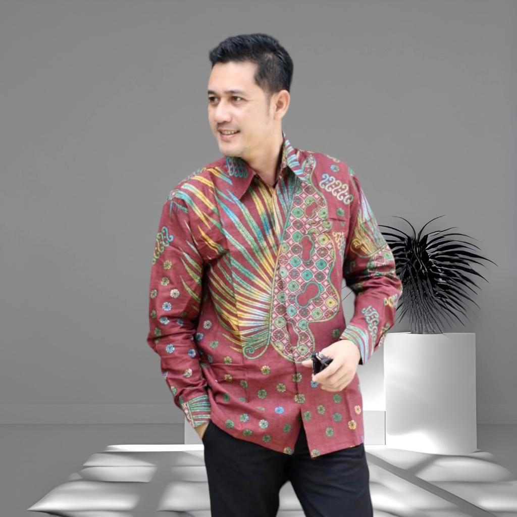 cover-KEMBANG KUPU ABANG Kemeja Batik Pria Solo Lengan Panjang Lapis Furing BY BATIKSOLOAMANAH-1
