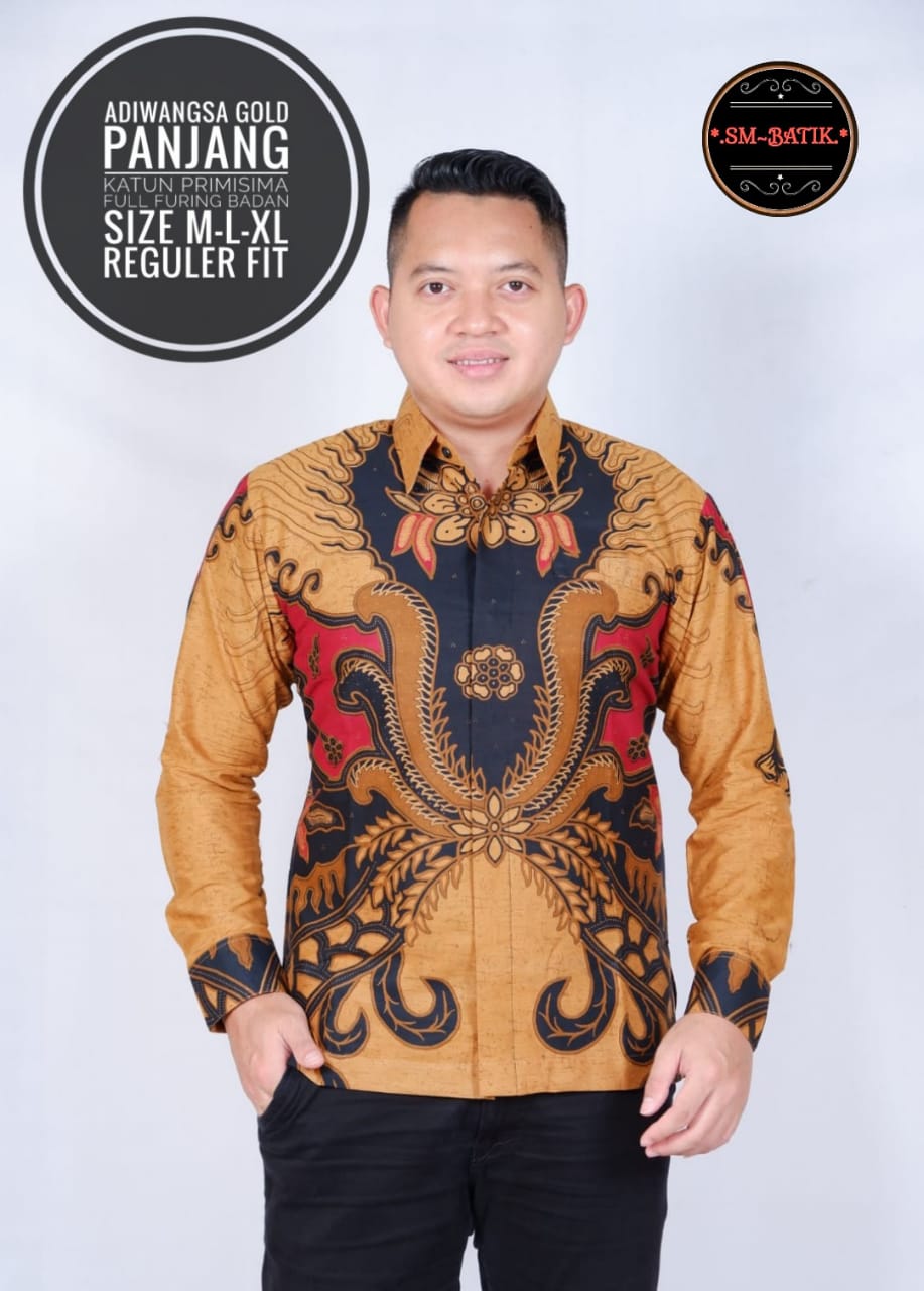 cover-ADIWANGSA GOLD Kemeja Batik Pria Solo Lengan Panjang Lapis Furing BY SM-1