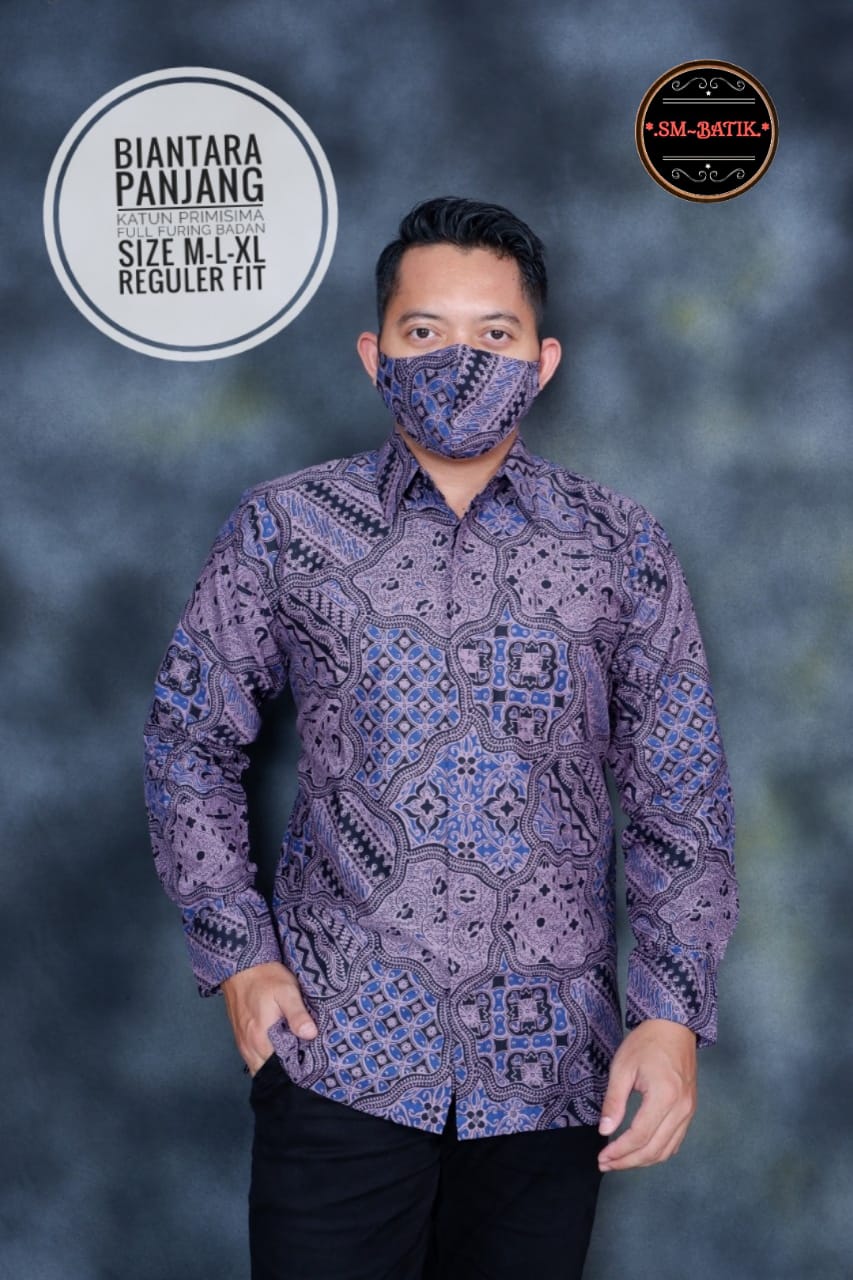 cover-BIANTARA 2 Kemeja Batik Pria Solo Lengan Panjang Lapis Furing BY SM-1