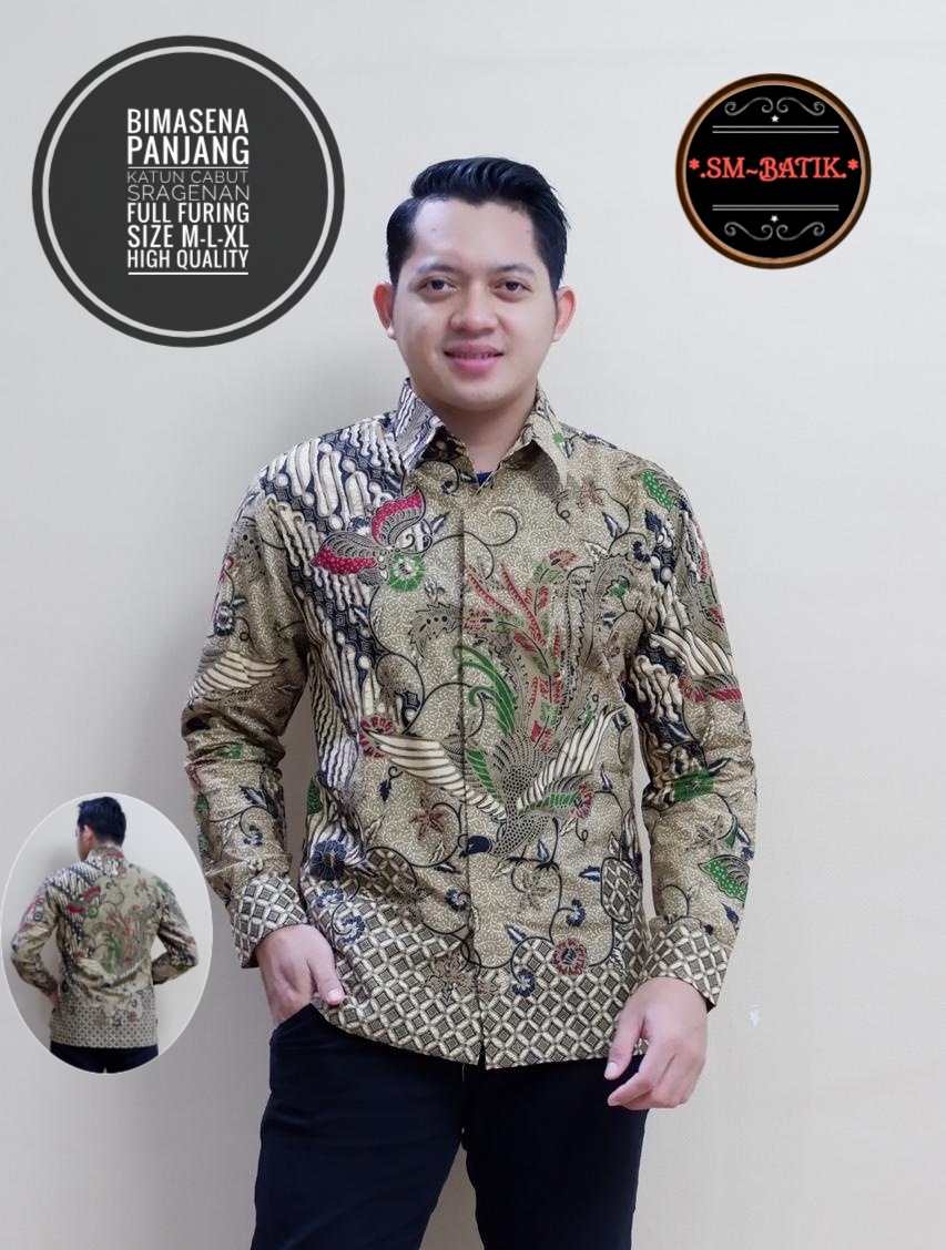 cover-BIMASENA Kemeja Batik Pria Solo Lengan Panjang Lapis Furing BY SM-1