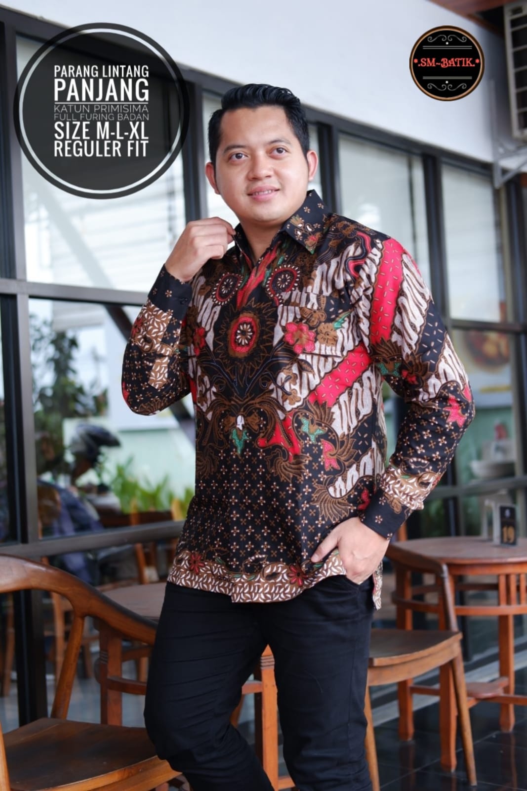 cover-PARANG LINTANG Kemeja Batik Pria Solo Lengan Panjang Lapis Furing BY SM-1