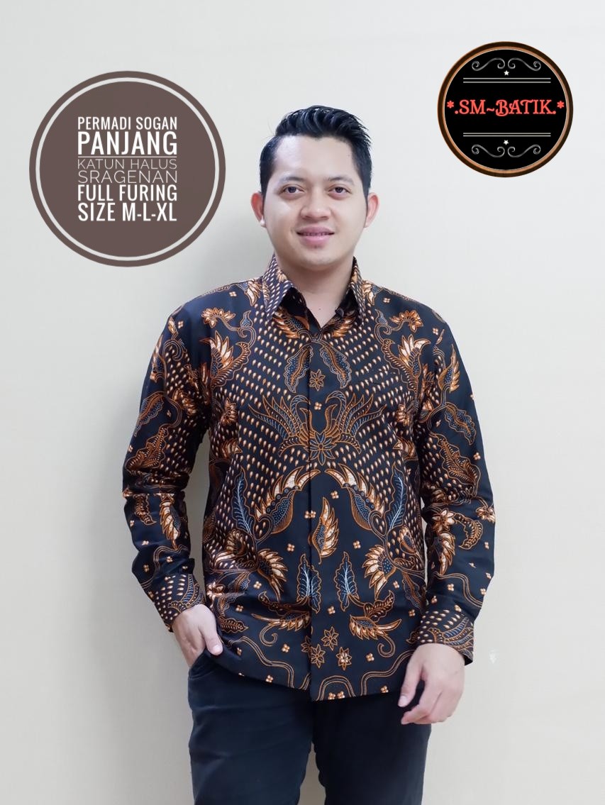 cover-PERMADI SOGAN Kemeja Batik Pria Solo Lengan Panjang Lapis Furing BY SM-1
