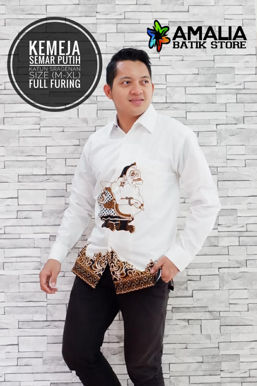 cover-SEMAR PUTIH Kemeja Batik Pria Solo Lengan Panjang Lapis Furing BY SM-1