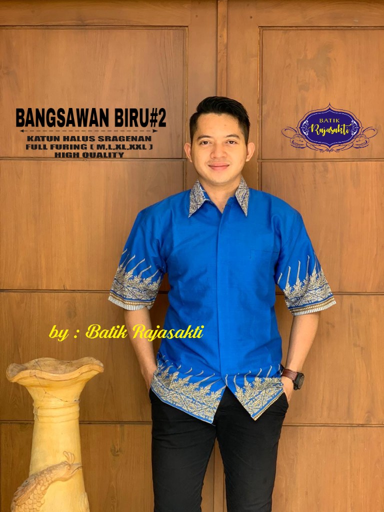 cover-BANGSAWAN BIRU 2 KEMEJA BATIK PRIA SOLO LENGAN PENDEK LAPIS FURING BY RAJASAKTI-1