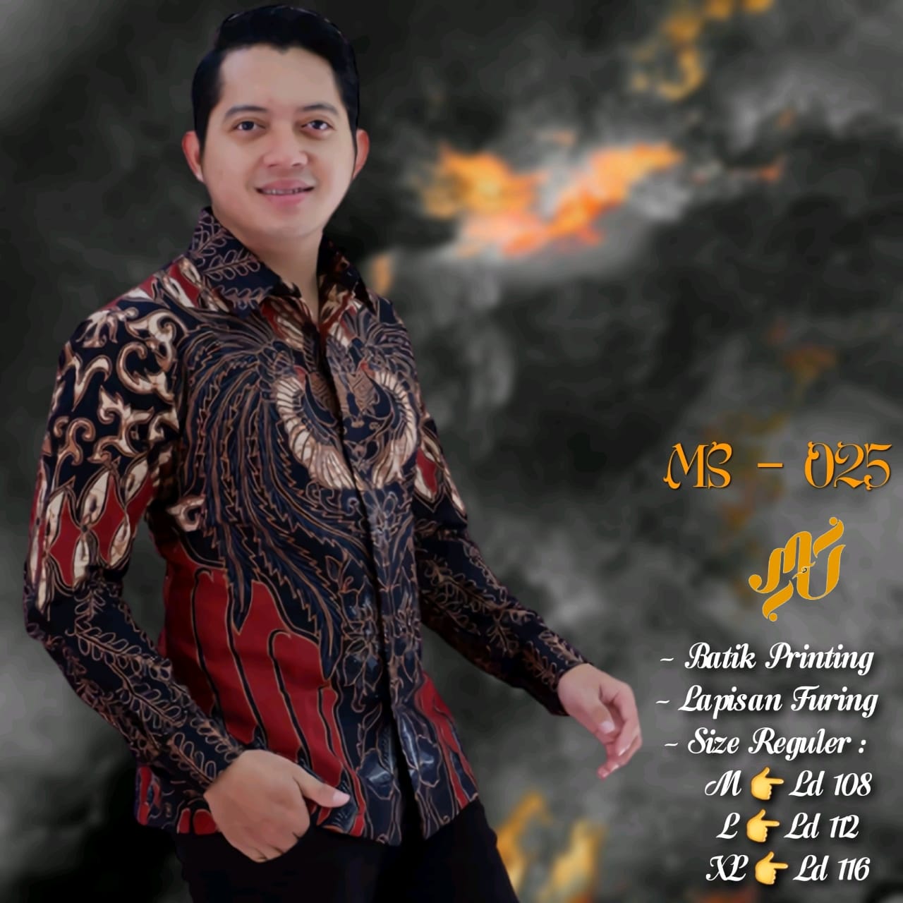 cover-CENDRAWASIH MERAH Kemeja Batik Pria Solo Lengan Panjang Lapis Furing BY MUKTI UTOMO-1
