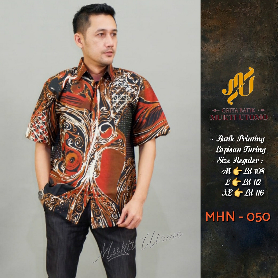 cover-MHN 050 Kemeja Batik Pria Solo Lengan Pendek Lapis Furing BY MUKTI UTOMO-1