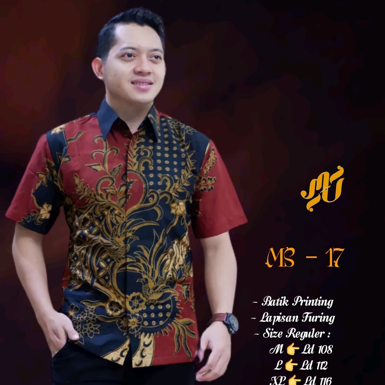 cover-MS 17 Kemeja Batik Pria Solo Lengan Pendek Lapis Furing BY MUKTI UTOMO-1