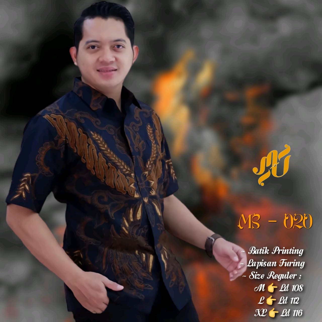 cover-MU 020 Kemeja Batik Pria Solo Lengan Pendek Lapis Furing BY MUKTI UTOMO-1