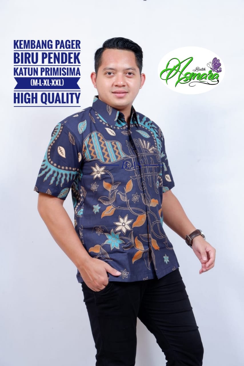 cover-KEMBANG PAGER Kemeja Batik Pria Solo Lengan Pendek Lapis Furing BY ASMARA-1