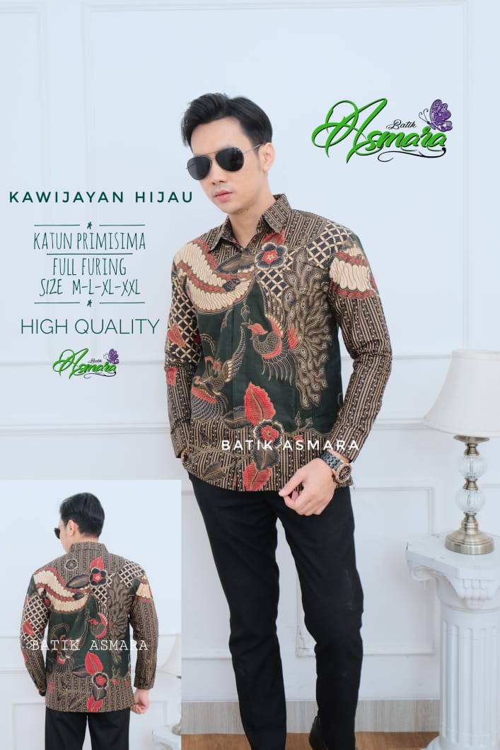 cover-KAWIJAYAN HIJAU Kemeja Batik Pria Solo Lengan Panjang Lapis Furing BY ASMARA-1