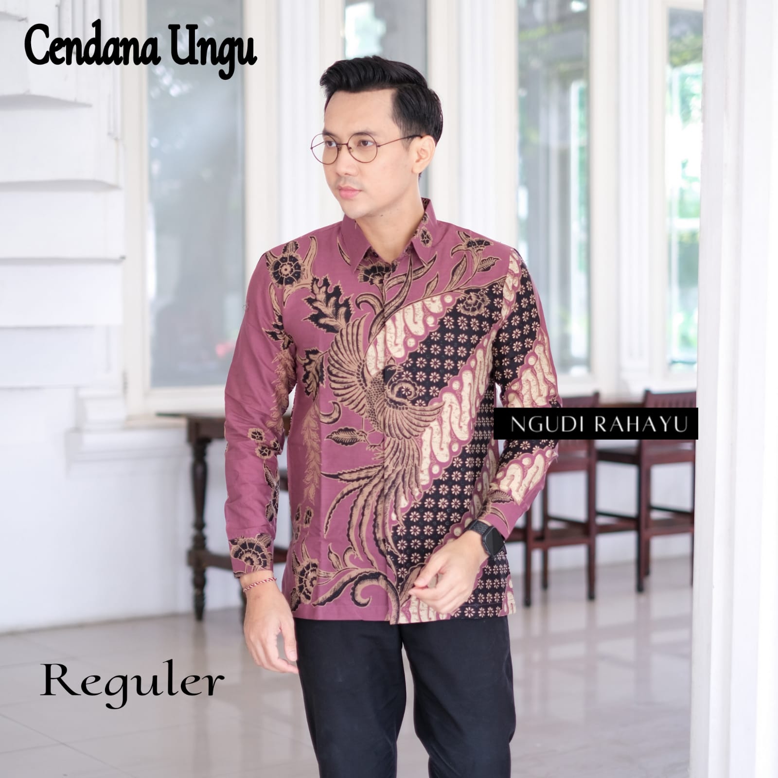 cover-CENDANA UNGU Kemeja Batik Pria Solo Lengan Panjang Lapis Furing BY NGUDI RAHAYU-1