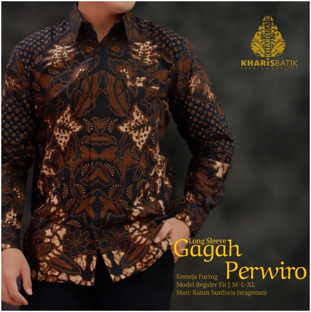 cover-GAGAH PERWIRO Kemeja Batik Pria Solo Lengan Panjang Lapis Furing BY KHARIS-1