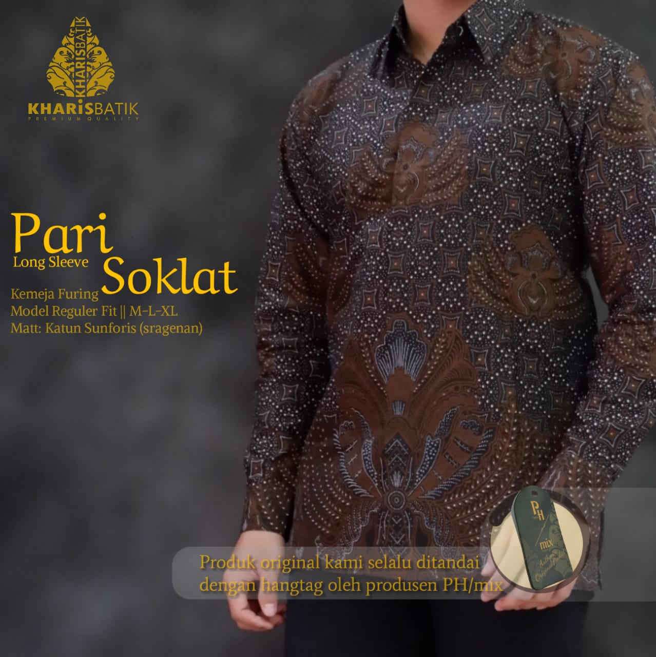 cover-PARI SOKLAT Kemeja Batik Pria Solo Lengan Panjang Lapis Furing BY KHARIS-1