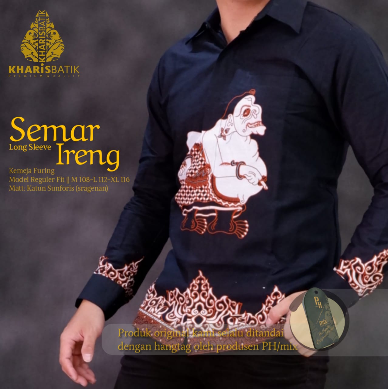 cover-SEMAR IRENG Kemeja Batik Pria Solo Lengan Panjang Lapis Furing BY KHARIS-1