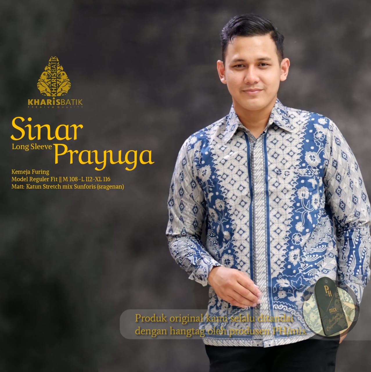 cover-SINAR PRAYUGA Kemeja Batik Pria Solo Lengan Panjang Lapis Furing BY KHARIS-1