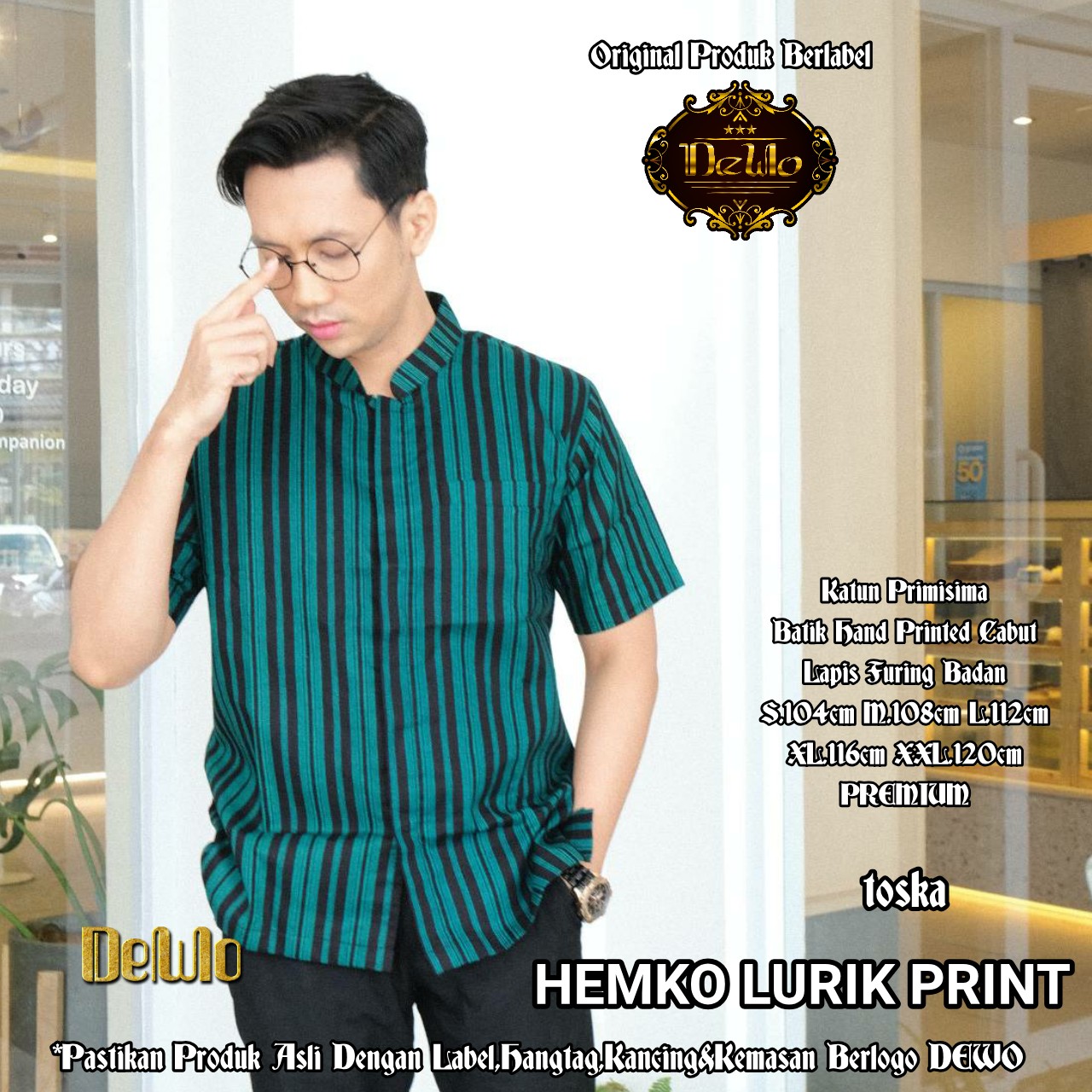 cover-LURIK TOSKA Kemeja Batik Pria Solo Lengan Pendek Lapis Furing BY DEWO-1
