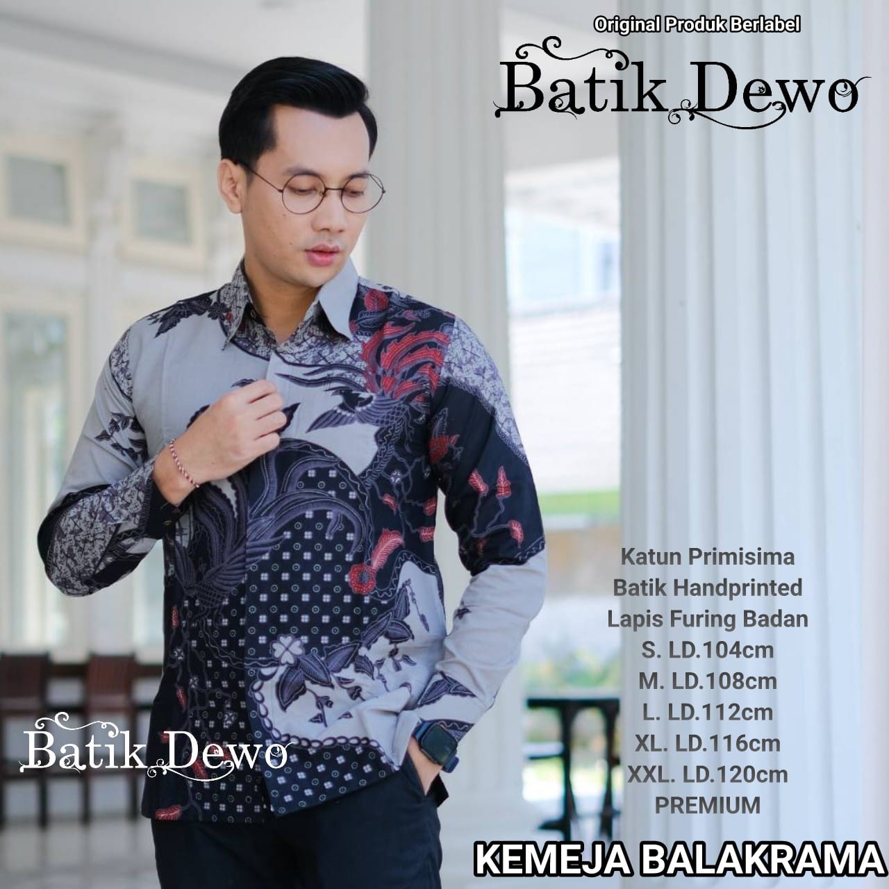 cover-BALAKRAMA Kemeja Batik Pria Solo Lengan Panjang Lapis Furing BY DEWO-1