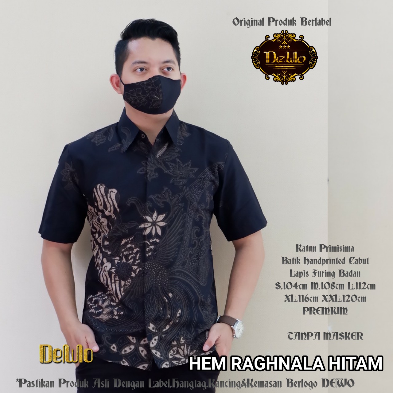 cover-RAGHNALA Kemeja Batik Pria Solo Lengan Pendek Lapis Furing BY DEWO-1