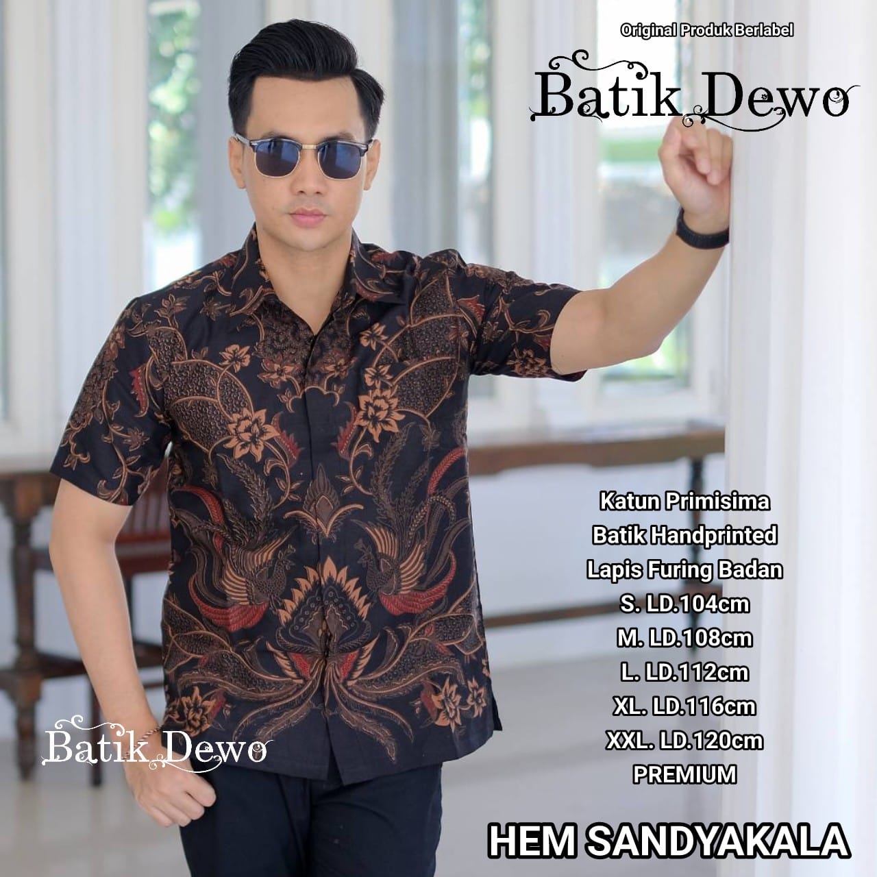 cover-SADYAKALA Kemeja Batik Pria Solo Lengan Pendek Lapis Furing BY DEWO-1