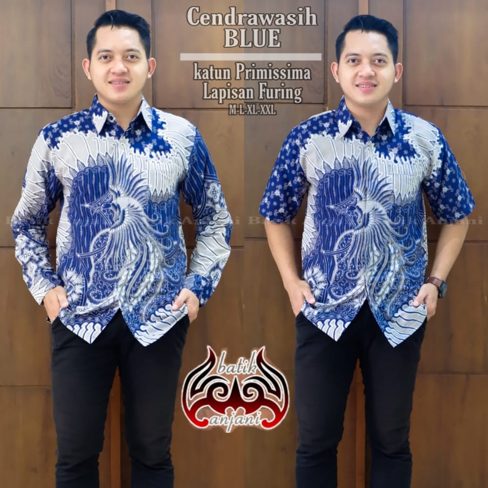 cover-CENDRAWASIH BLUE Kemeja Batik Pria Solo Lengan Panjang Lapis Furing BY ANJANI-1