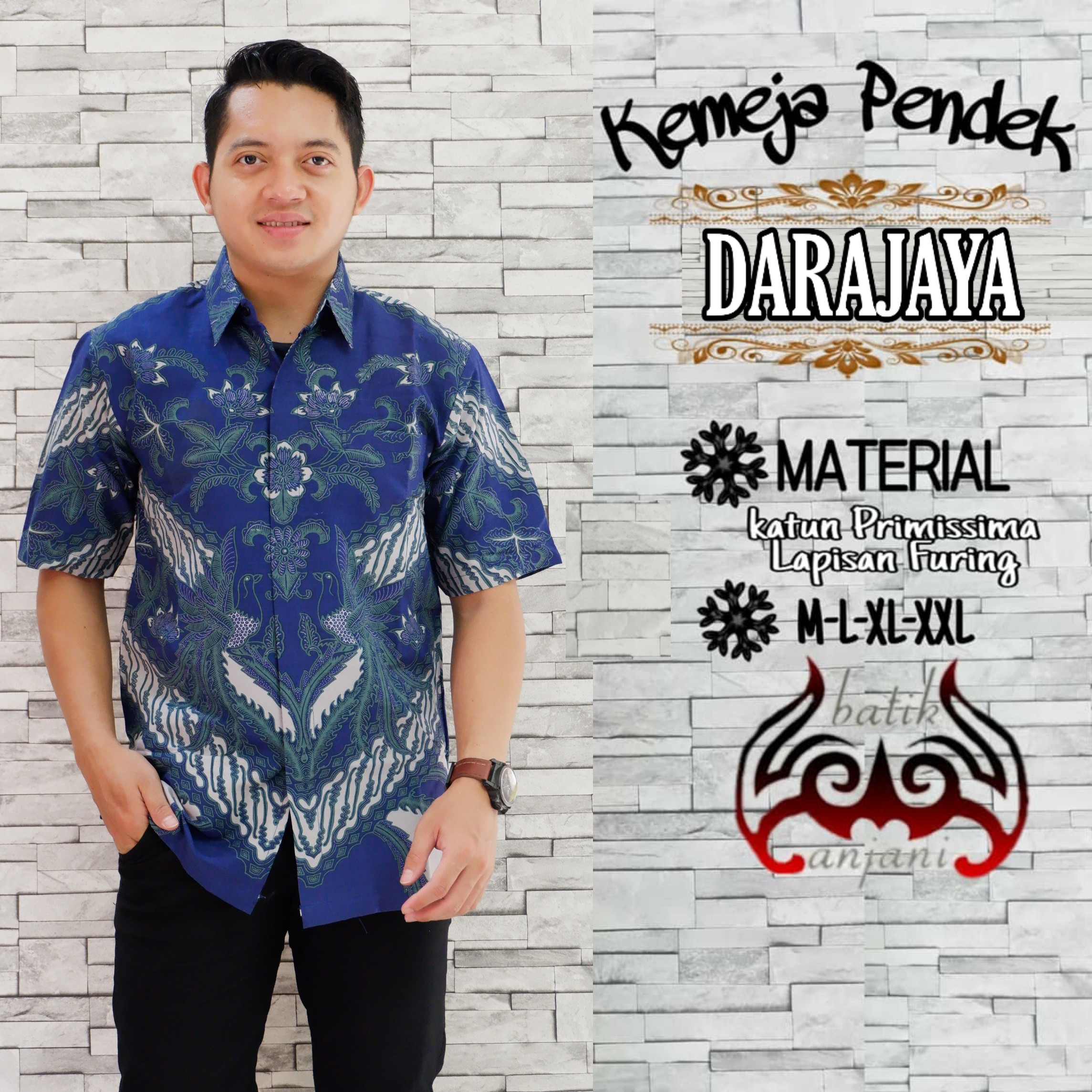 cover-DARAJAYA Kemeja Batik Pria Solo Lengan Pendek Lapis Furing BY ANJANI-1