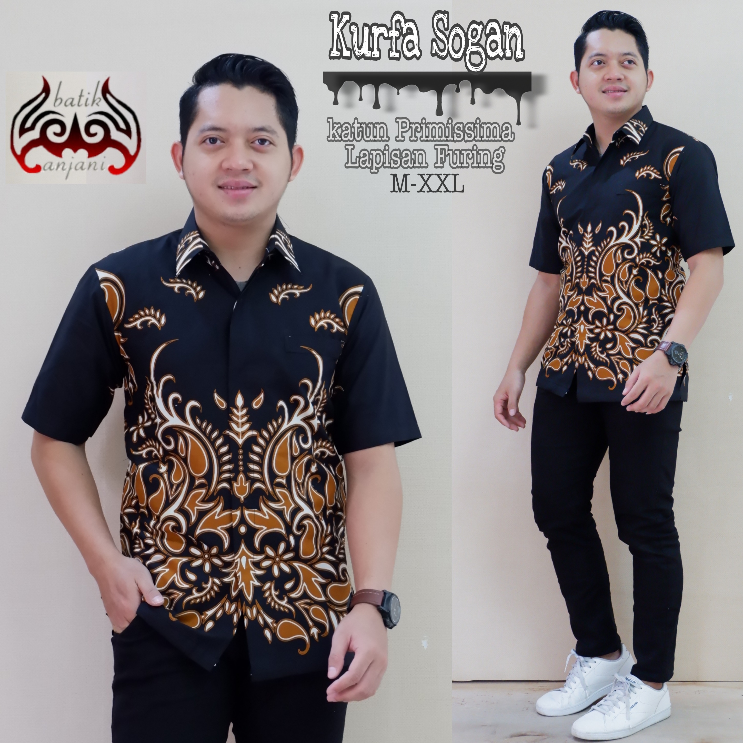 cover-KURFA SOGAN Kemeja Batik Pria Solo Lengan Pendek Lapis Furing BY ANJANI-1