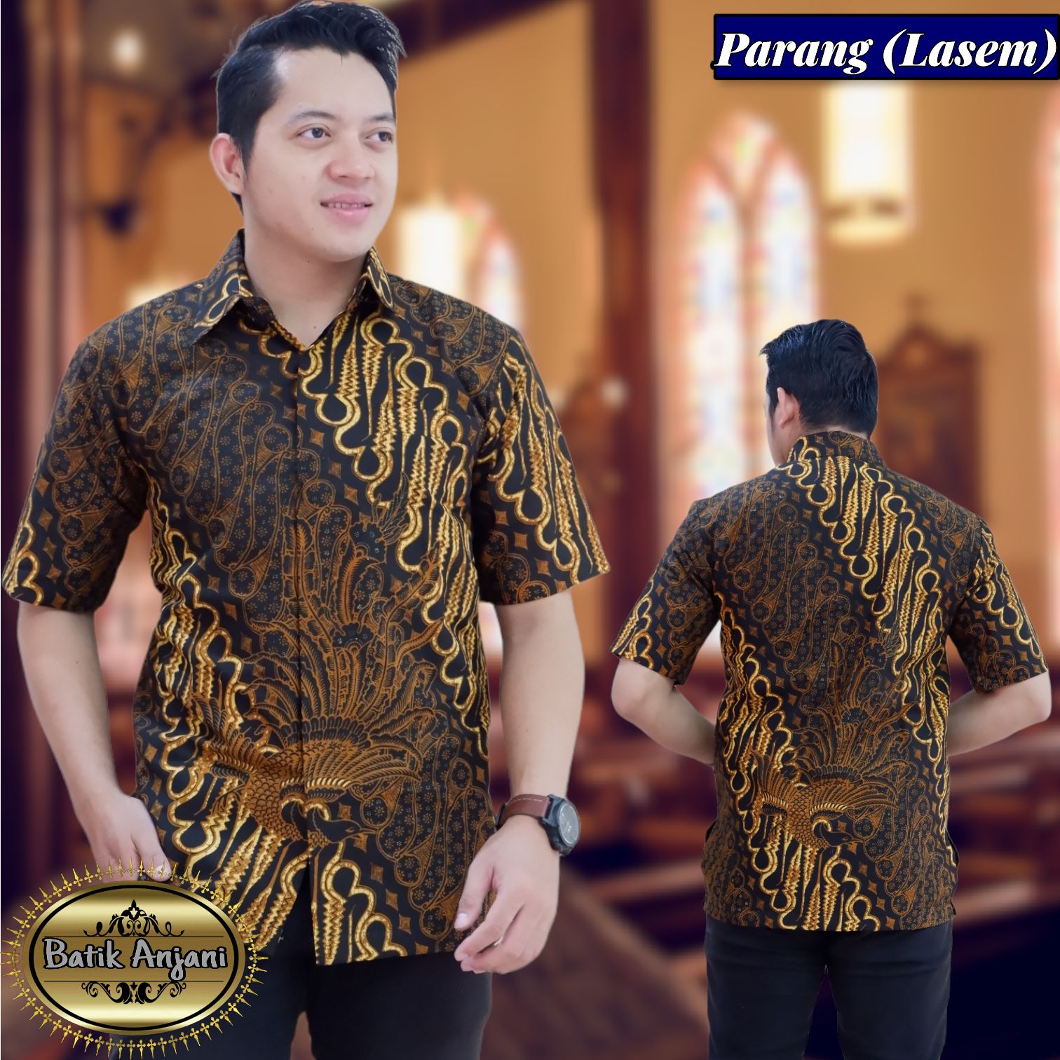 cover-PARANG LASEM Kemeja Batik Pria Solo Lengan Pendek Lapis Furing BY ANJANI-1