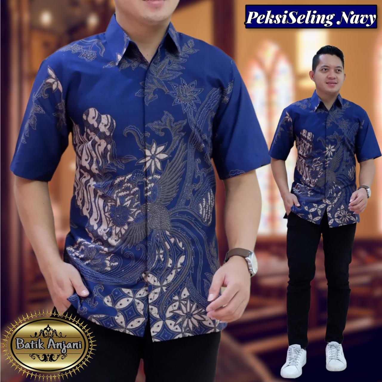 cover-PEKSI SELING NAVY Kemeja Batik Pria Solo Lengan Pendek Lapis Furing BY ANJANI-1