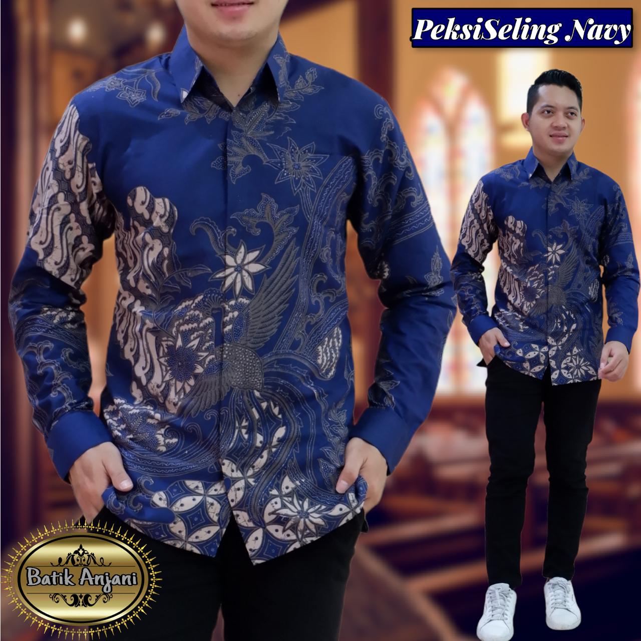 cover-PEKSI SELING NAVY Kemeja Batik Pria Solo Lengan Panjang Lapis Furing BY ANJANI-1
