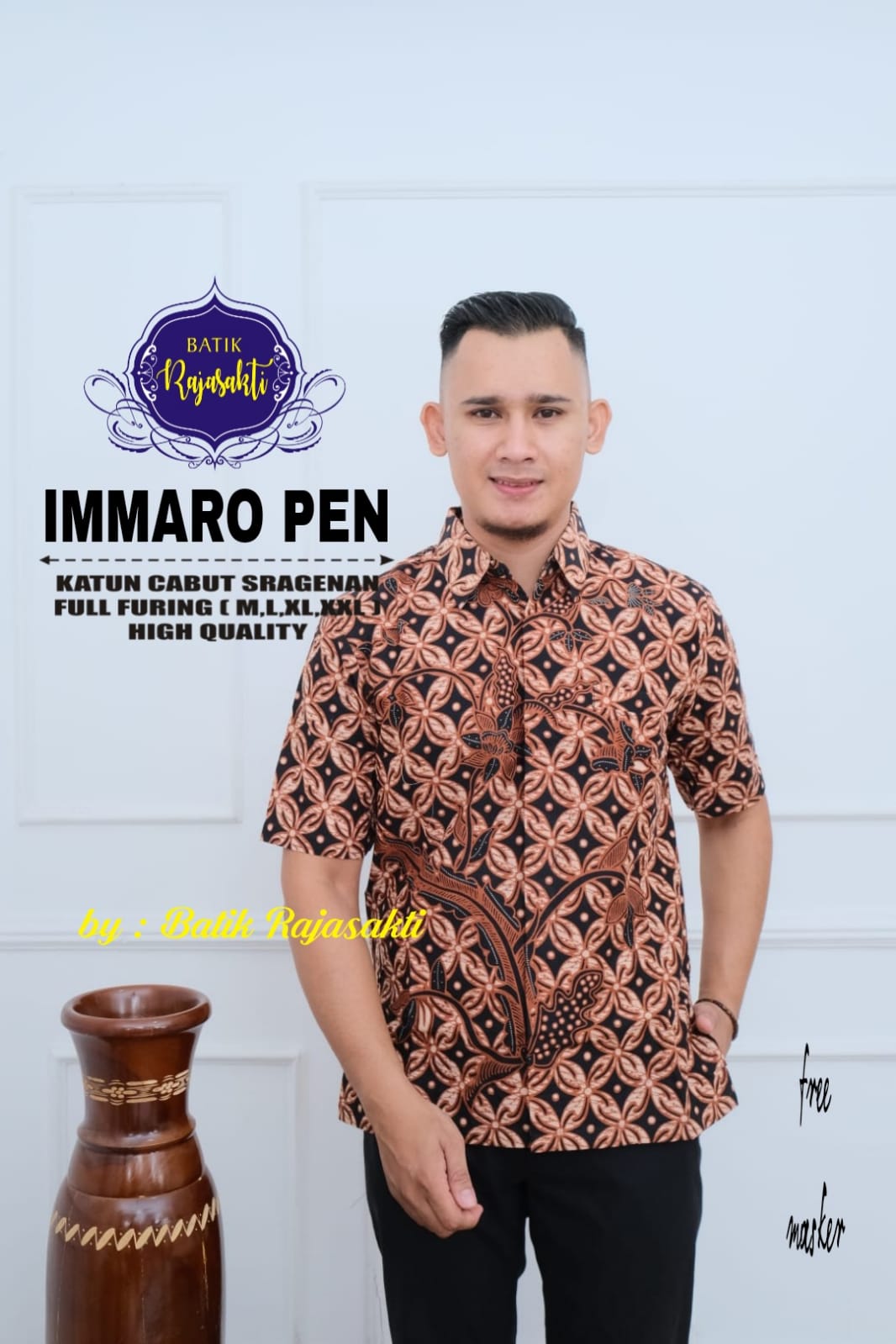 cover-IMMARO KEMEJA BATIK PRIA SOLO LENGAN PENDEK LAPIS FURING BY RAJASAKTI-1