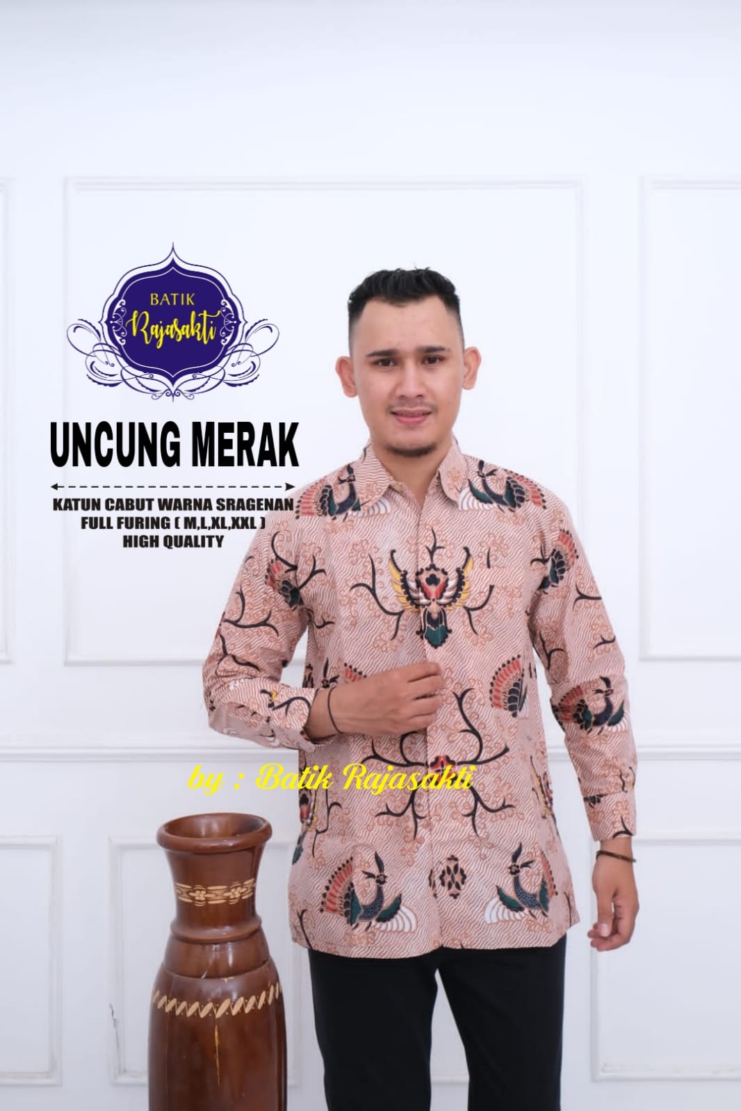 cover-UNCUNG Kemeja Batik Pria Solo Lengan PANJANG Lapis Furing BY RAJASAKTI-1